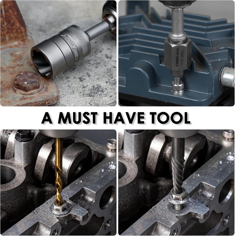 54PCS Easy Out Screw Extractor Set,Lug Nut Removal Tool with Left Hand Drill Bit