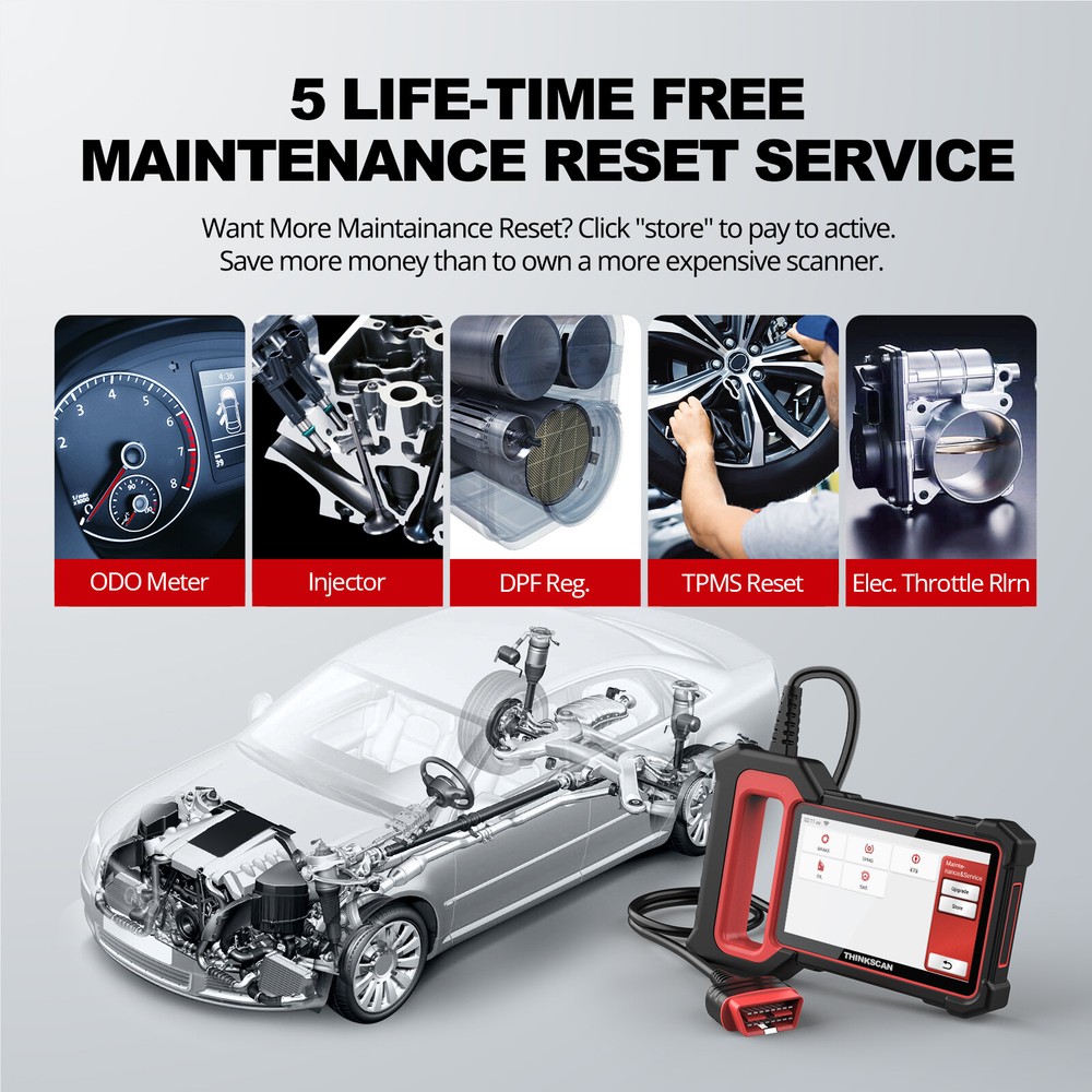 THINKSCAN Plus S7 Car 7 System OBD2 Scanner Code Reader Diagnostic Tool EPB OIL