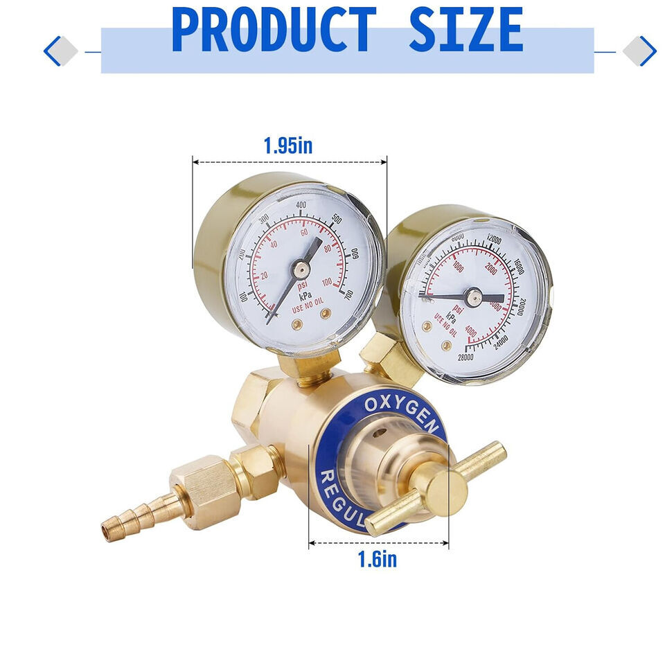 Oxygen Acetylene Gas Regulator Set Welding Cutting Torch Dual Gauge Solid Brass