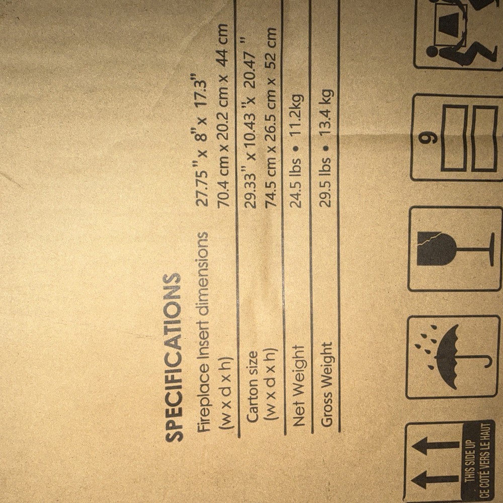 Electric fireplace insert 26 inch