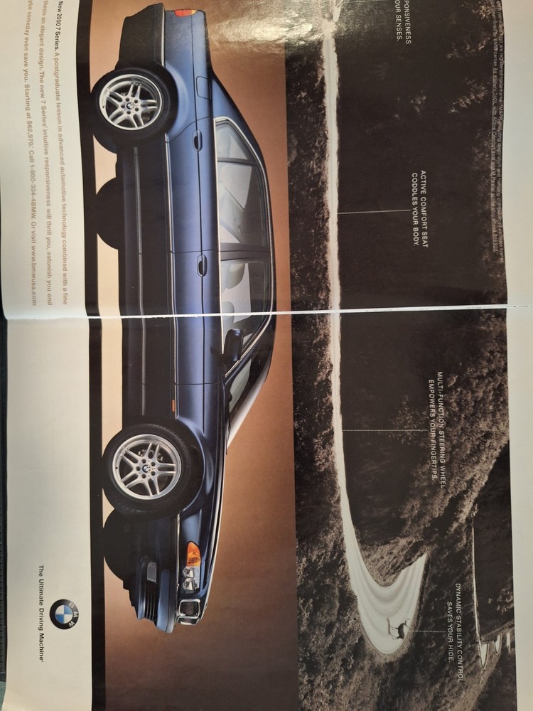 2000 BMW 7 series Vintage Ad blue car