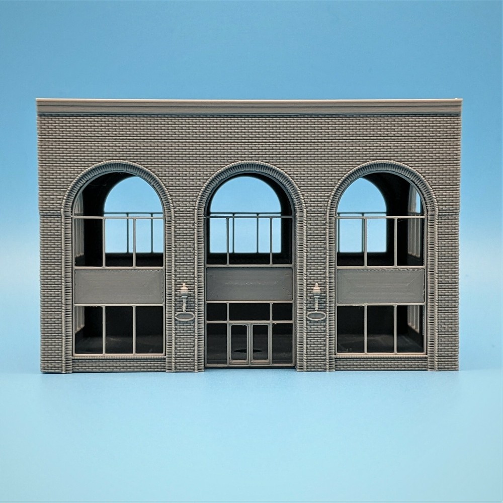 Z-Scale Arched Office Building Brick Ext. 1:220 Scale Building