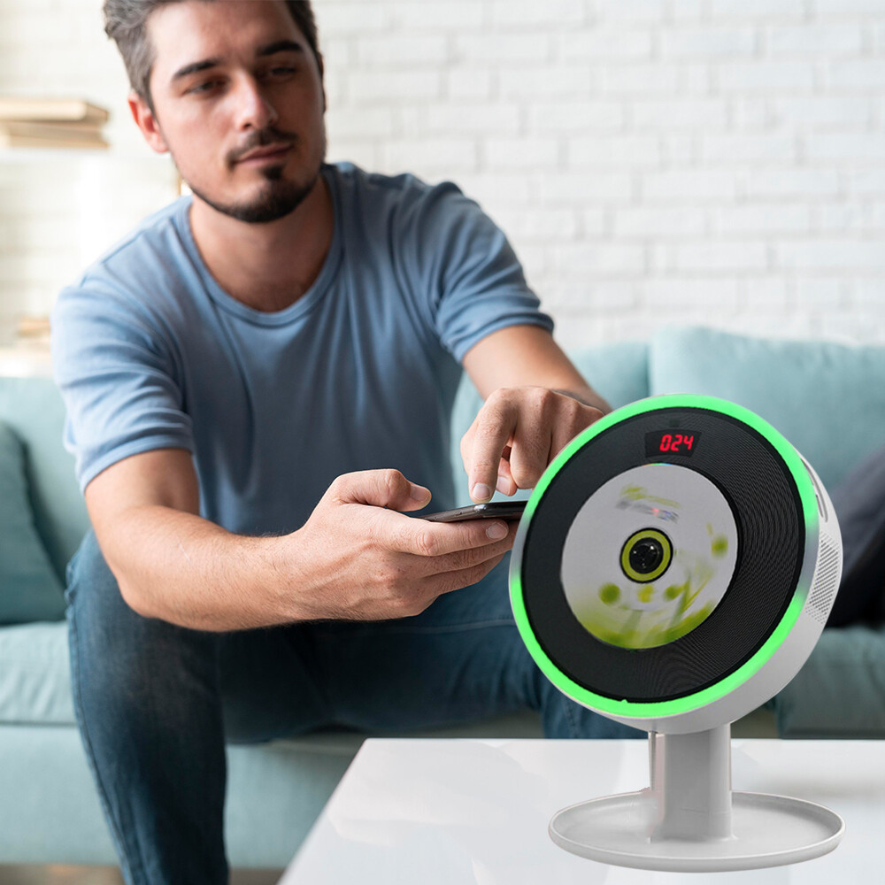 Technical Pro Portable Stylish Wall Mounted CD Player with Bluetooth, LED & USB