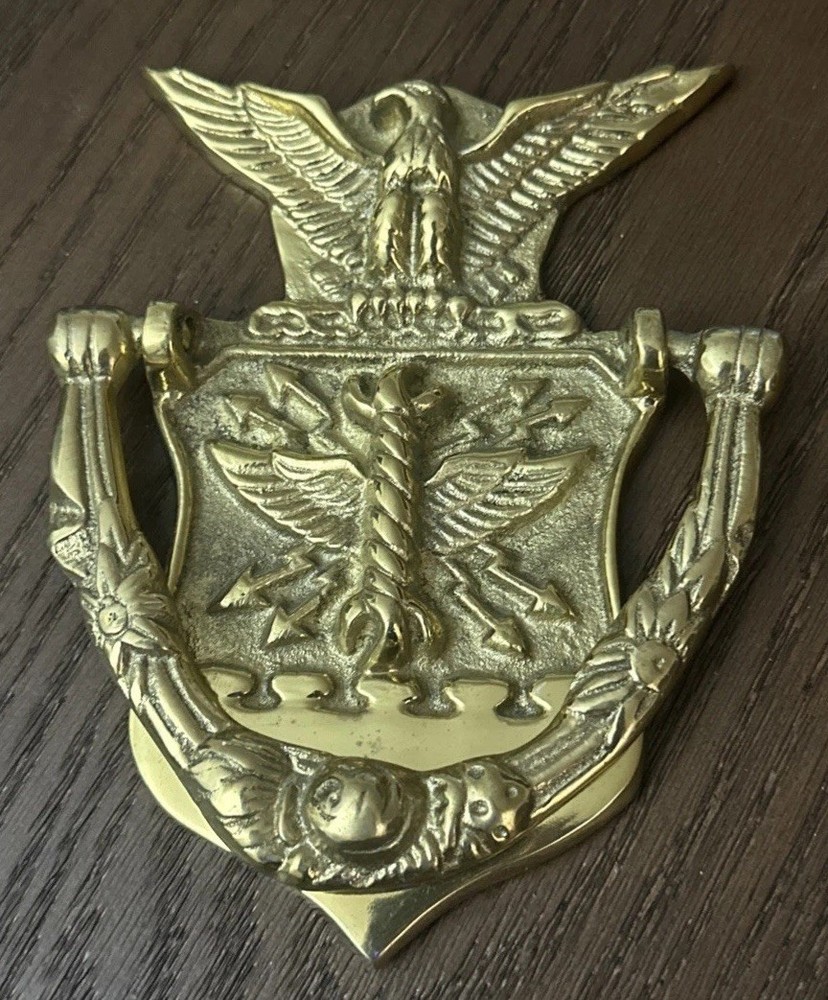 MSR Solid Brass US Air Force Door Knocker Eagle With Hardware