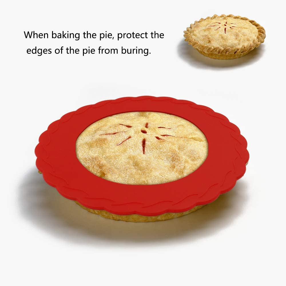 4 Pcs Mini Pie Crust Shields, Silicone Pie Pan Shield for Baking, Mini Pie Crust
