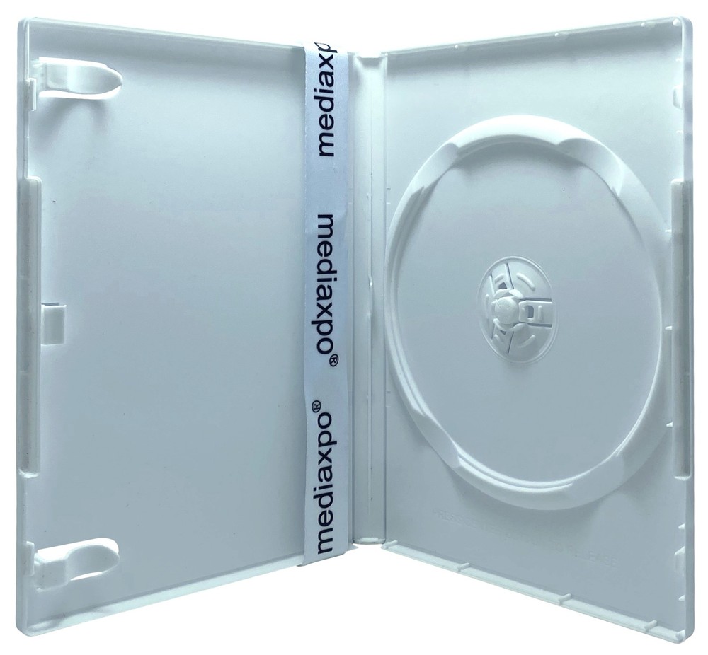 100 PREMIUM STANDARD Solid White Color Single DVD Cases (Professional Use) & Bag