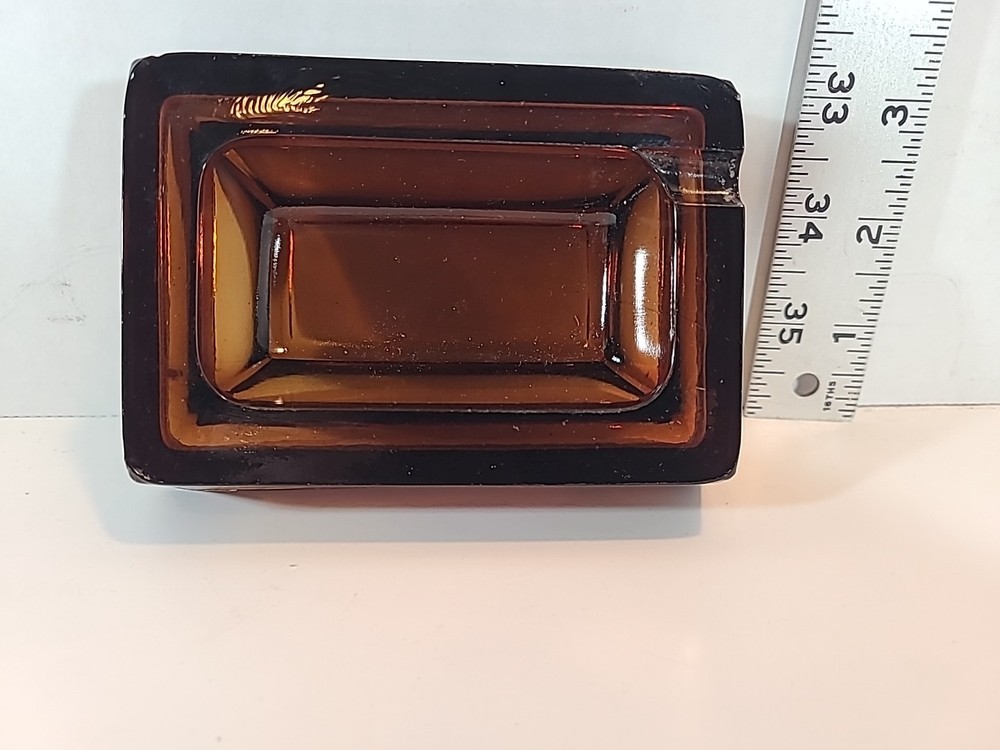 RARE Forum hotel, amberglass ashtray rectangle