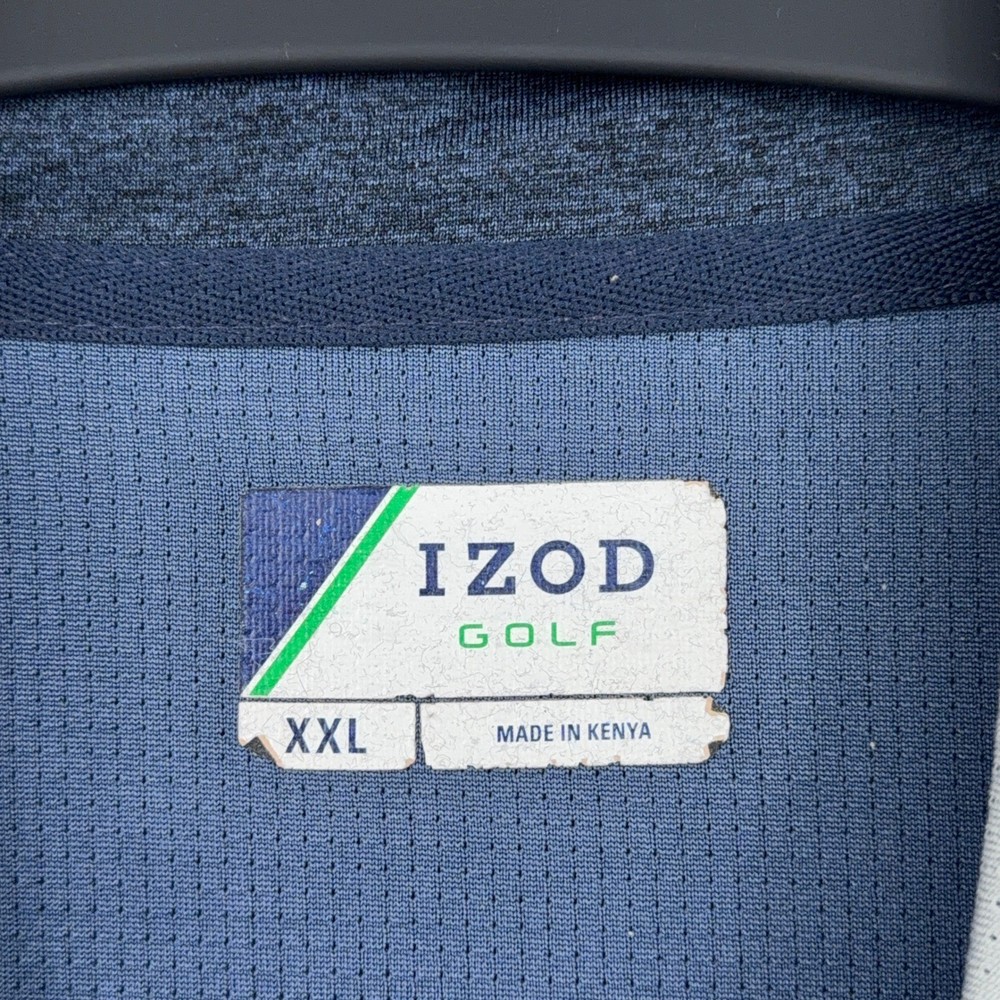 IZOD Golf 1/4 Zip Pullover Mens XXL Polyester Blue Heathered
