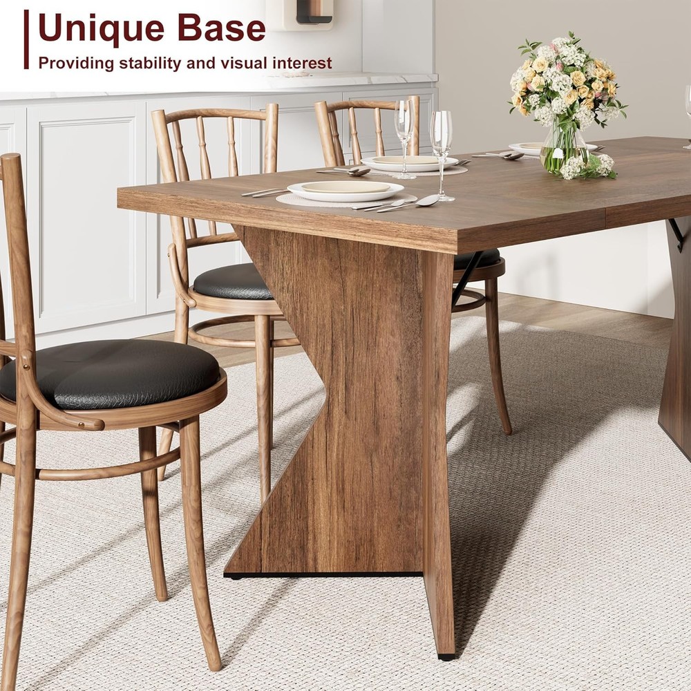 Double-Sided Triamine Rectangular Dining Table Iron Foot 1 Panel/Footboard Thick