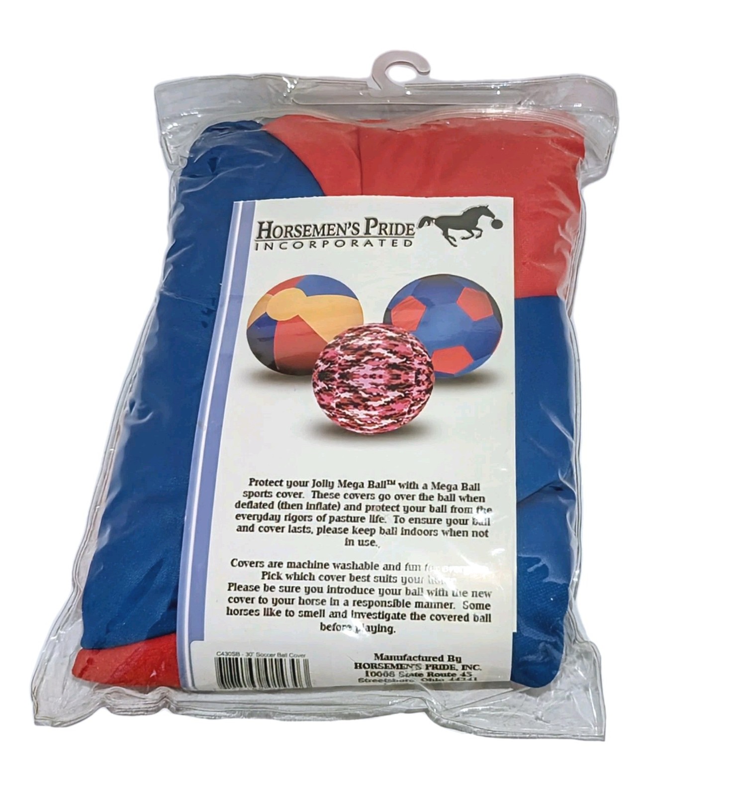 Horsemen's Pride JOLLY MEGA BALL Sports Cover Red Blue Soccer Horse Play 30" NEW