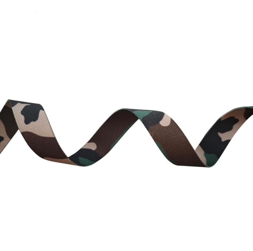2.5cm Width Jungle Camouflage Webbing Non-elastic Edging Strips 1m Length