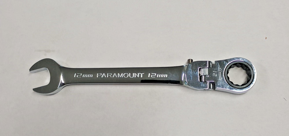 Paramount 12 mm LOCKING FLEX HEAD Ratcheting  Combination Wrench Chrome