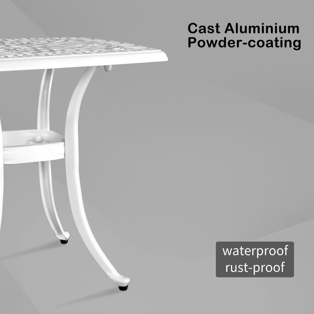 Outdoor Cast Aluminum Square Table, End Table or Side Table
