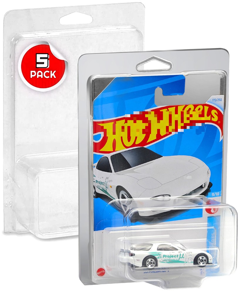 5Pack Clear Protector Case Plastic Display For Hot Wheels & Matchbox Basic Cars