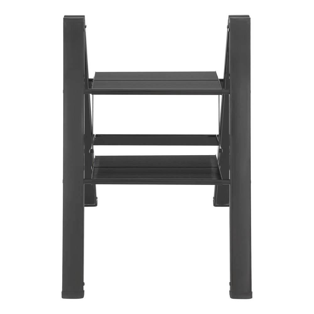 Black A-shaped Folding 2-Step Ladder Foldable Step Ladder 661.39lbs