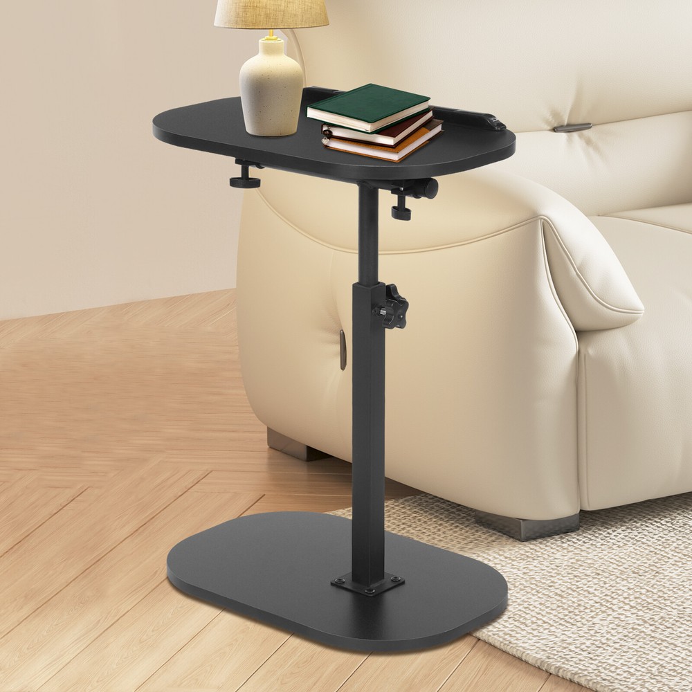 C Shaped End Table, Small Side Table for Couch, Sofa Table for Living Room