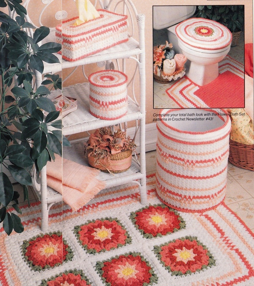 SPRINGTIME Bath Ensemble Decor/Crochet Pattern INSTRUCTIONS ONLY