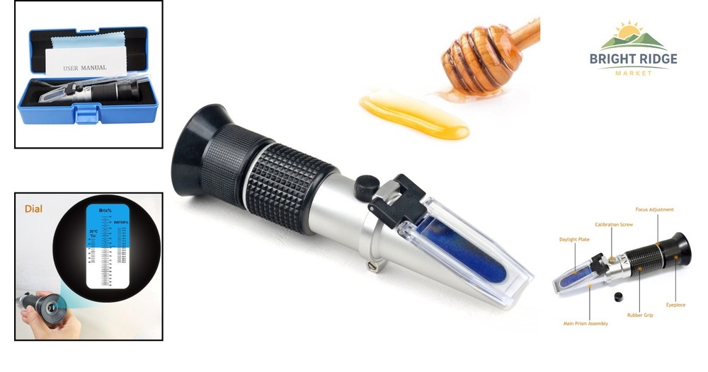 Quality Testing Refractometer for Honey, Maple Syrup, and Molasses, Compact Size