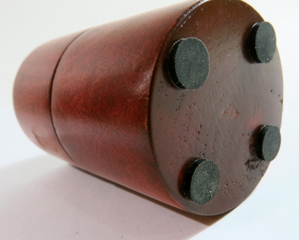 Antique Turned Box Shaped Treenware Drill Bit/Punch Storage Container—Refinished