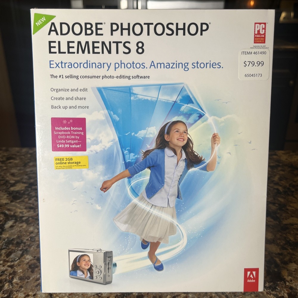 Adobe Photoshop Elements 8 Editing Software Including Bonus Disc