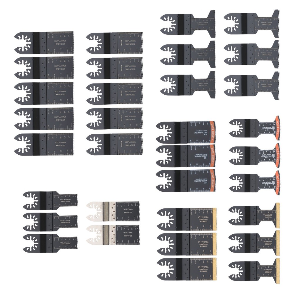 37PCS Universal Metal Oscillating Multitool Quick Release Saw Blades 10 Types