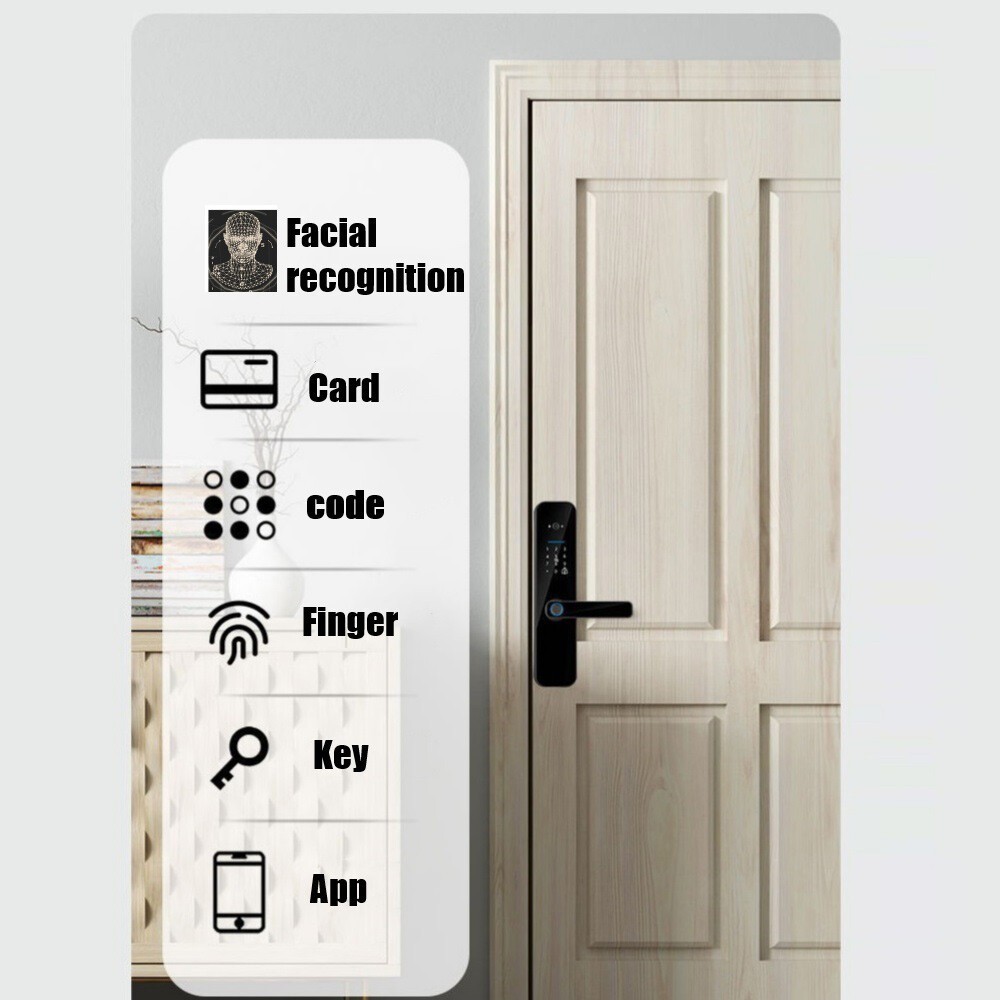 NEW Face Recognition Tuya Wifi Smart Door Lock Visual Intercom Fingerprint