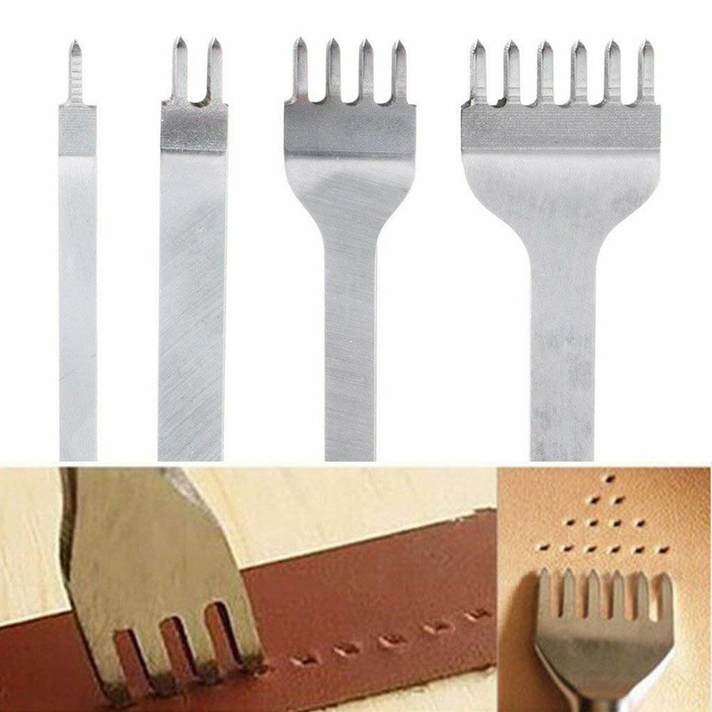Leather Craft Punch Tools Kit Stitching Carving Working Sewing Saddle Groover