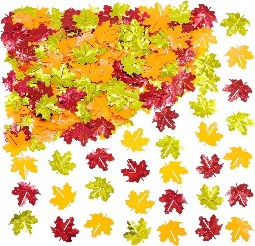 Fall Maple Leaf Table Confetti Metallic Thanksgiving Decor