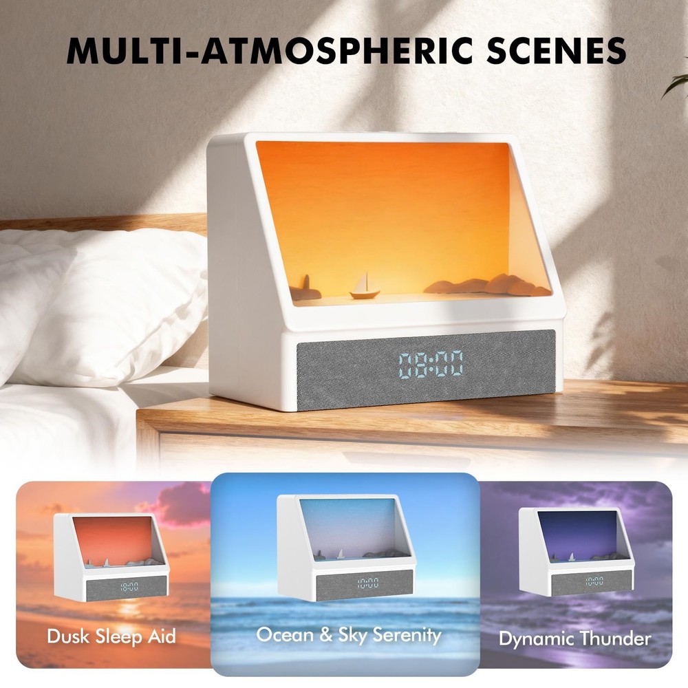 Sunrise Alarm Clock Light with White Noise Bluetooth Speaker
