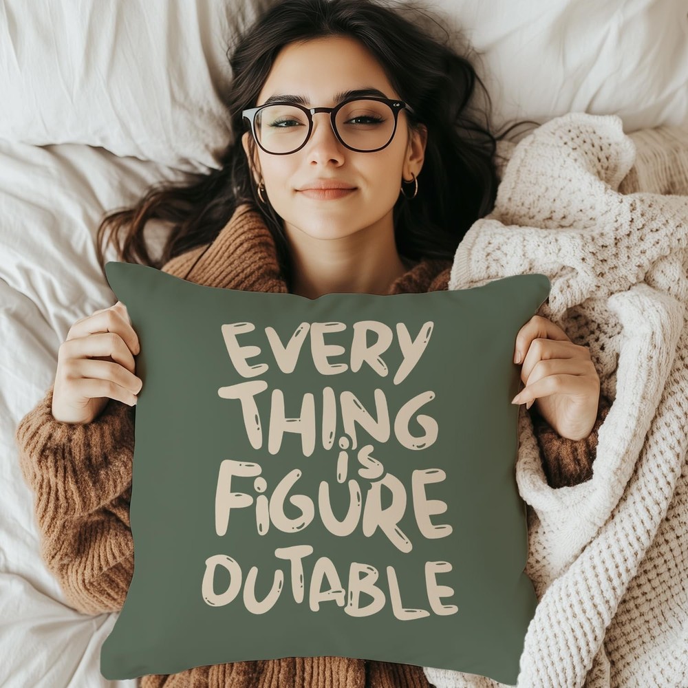Everything is Figureoutable Inspirational Pillow Covers 18x18 Double-Sided, E...