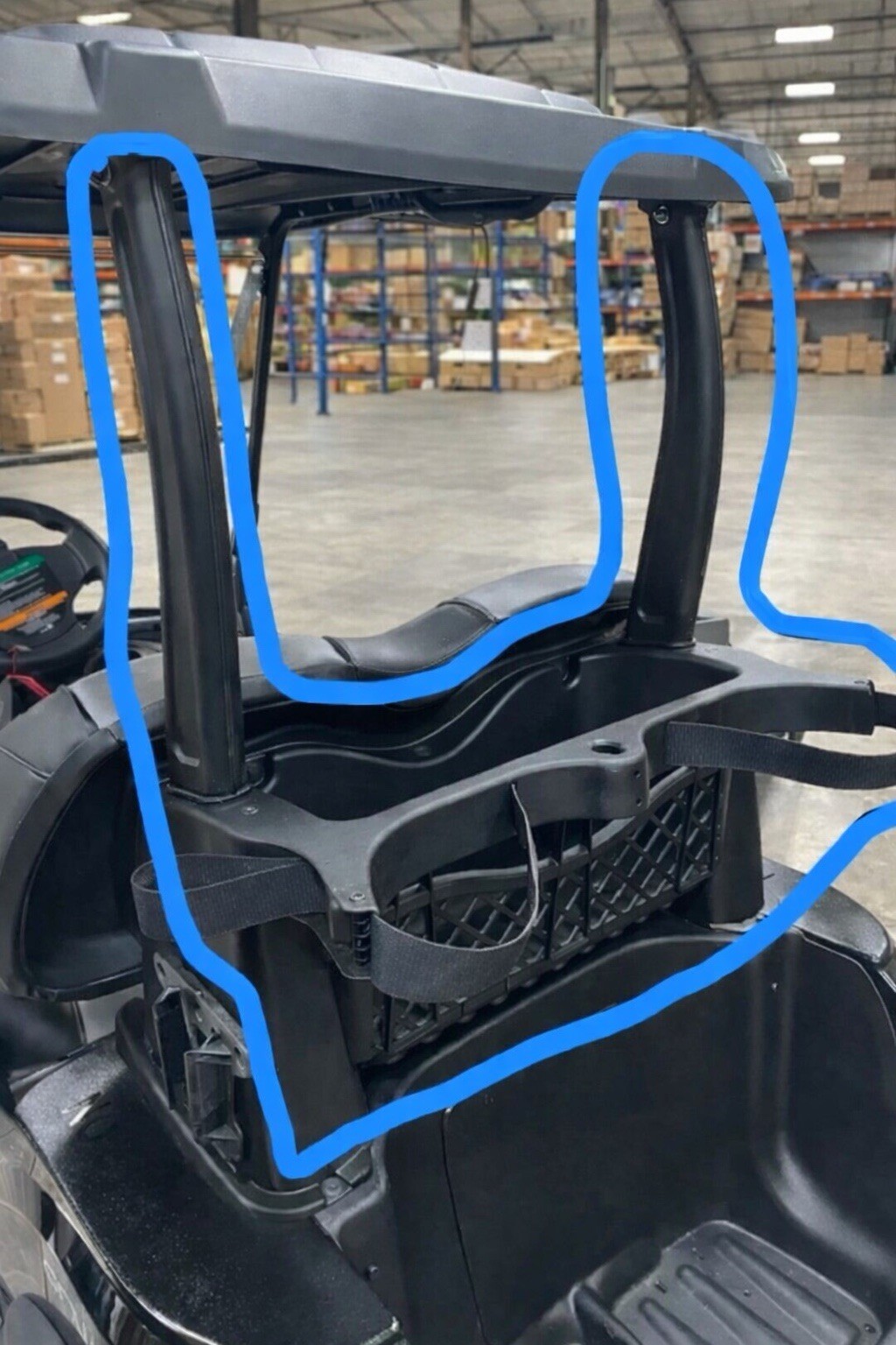 OEM Club Car Precedent Onward SAM Rear Basket 103952901 w/ Struts Bag Holder