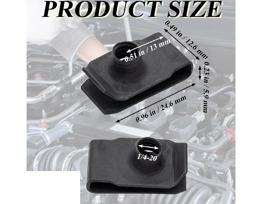 1/4-20 Body Clips - J Clip - No Bolts - 10 Pack - IMCA NHRA Brand New