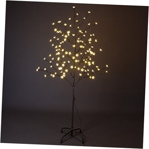 Cherry Blossom Tree 5FT 128 LED Lighted Tree for Decoration Inside Warm White