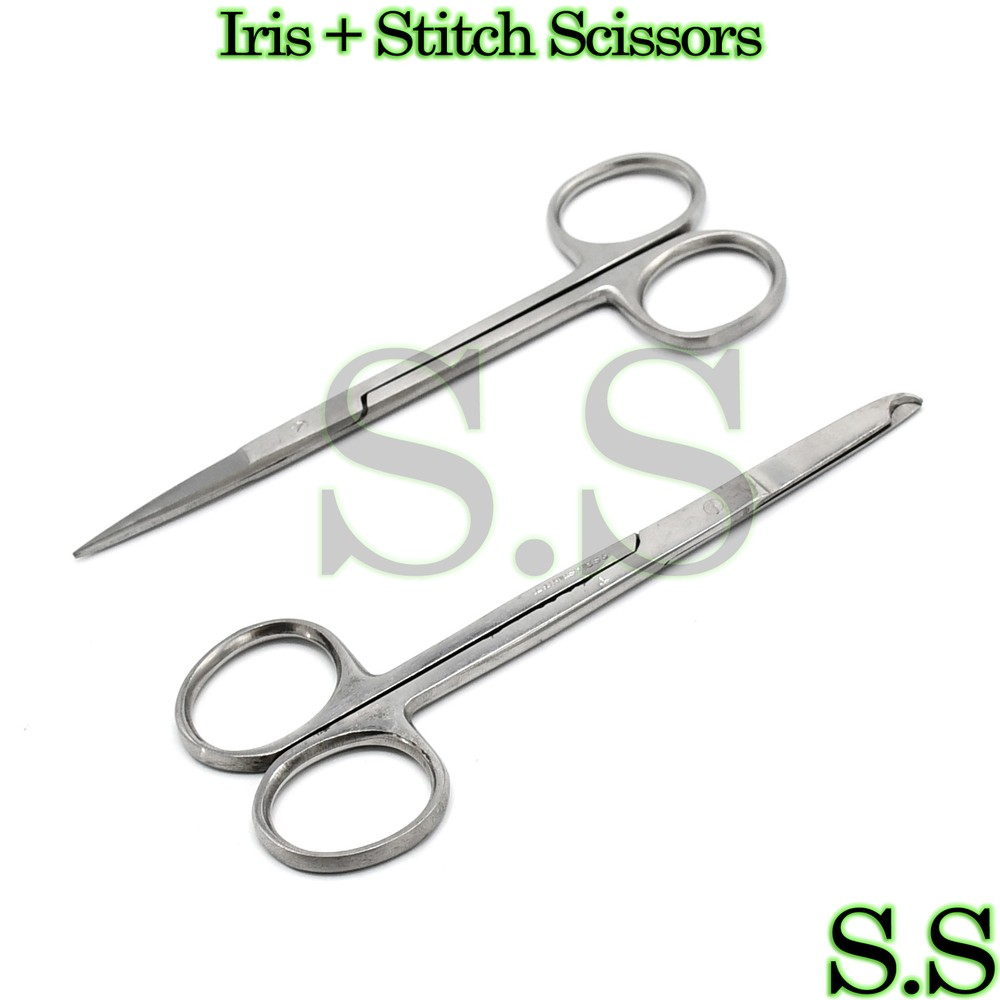 2 Pieces  IRIS + STITCH SCISSORS SURGICAL INSTRUMENTS