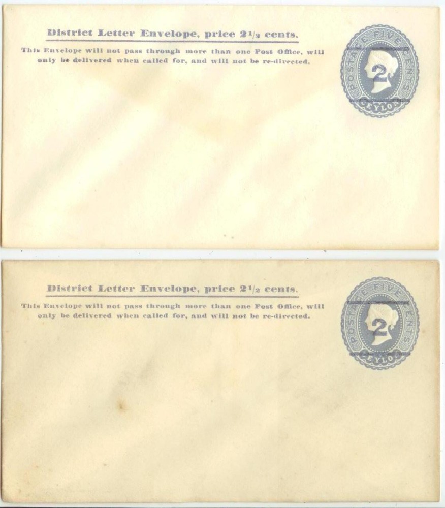 c1890 Ceylon District Letter Envelopes