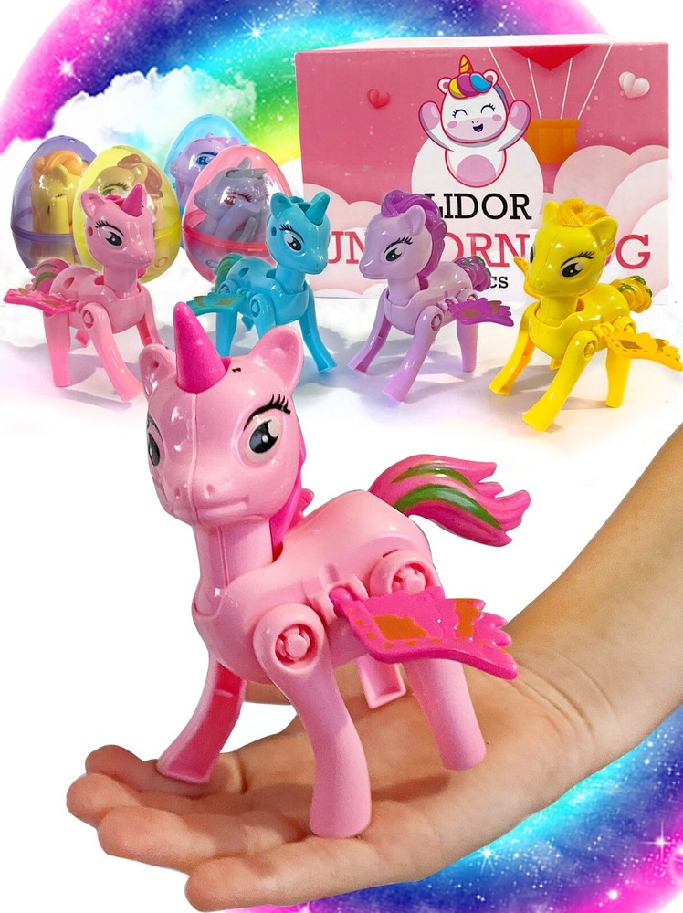 Easter Unicorns Surprise Eggs with Toys Inside Stocking Stuffers  4 Pack