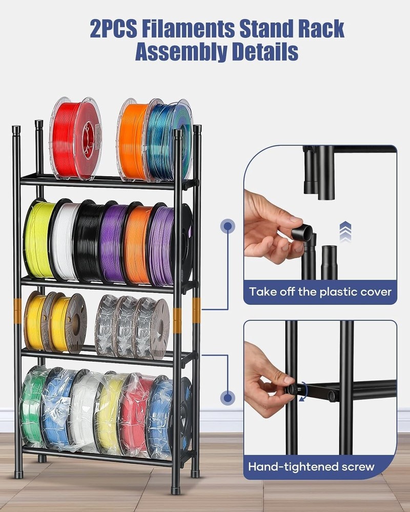 Desktop 3D Printer Filament Storage Rack Tabletop 2-Tier Stackable Organizer