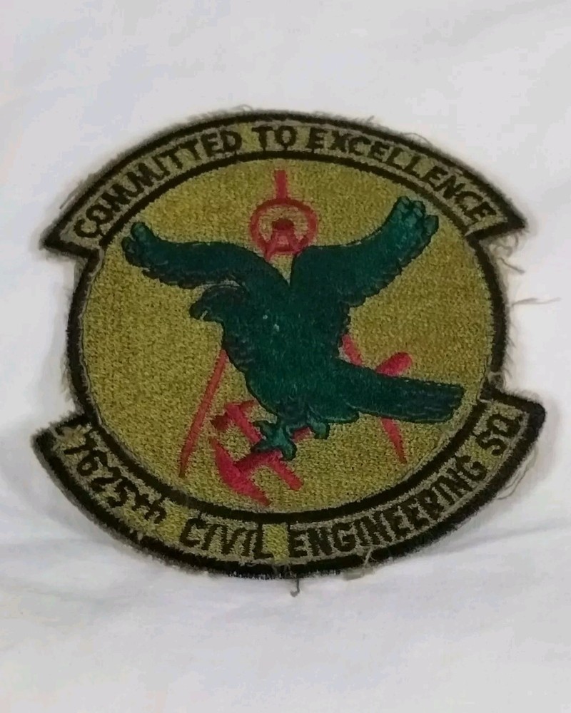 USAF 7625th Civil Engineering Squadron Committed To Excellence Embroidered Patch