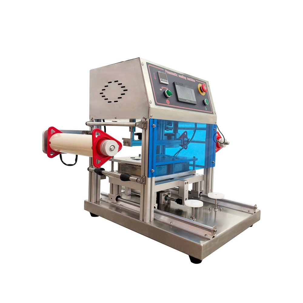 110V Automatic Pneumatic Lunch Box Sealer Nitrogen Sealing Machine 2-Box Tray