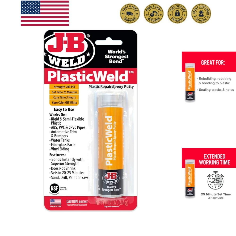 PlasticWeld Plastic Repair Epoxy Putty - 2 oz.