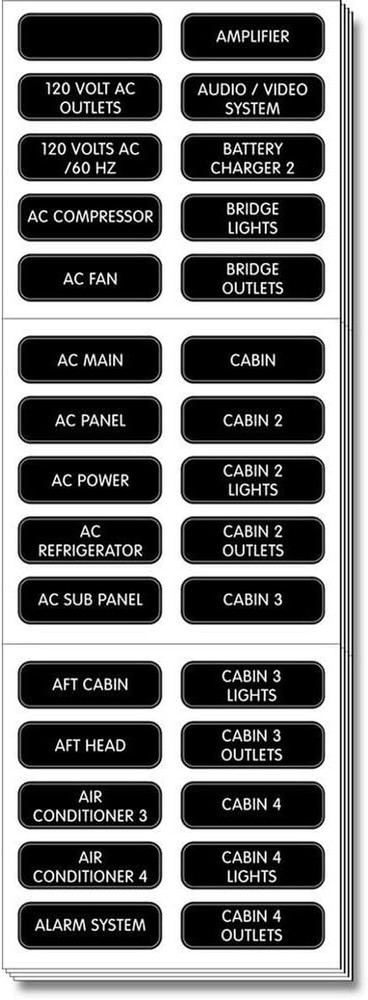 8067 AC Panel Extended 120 Label Set