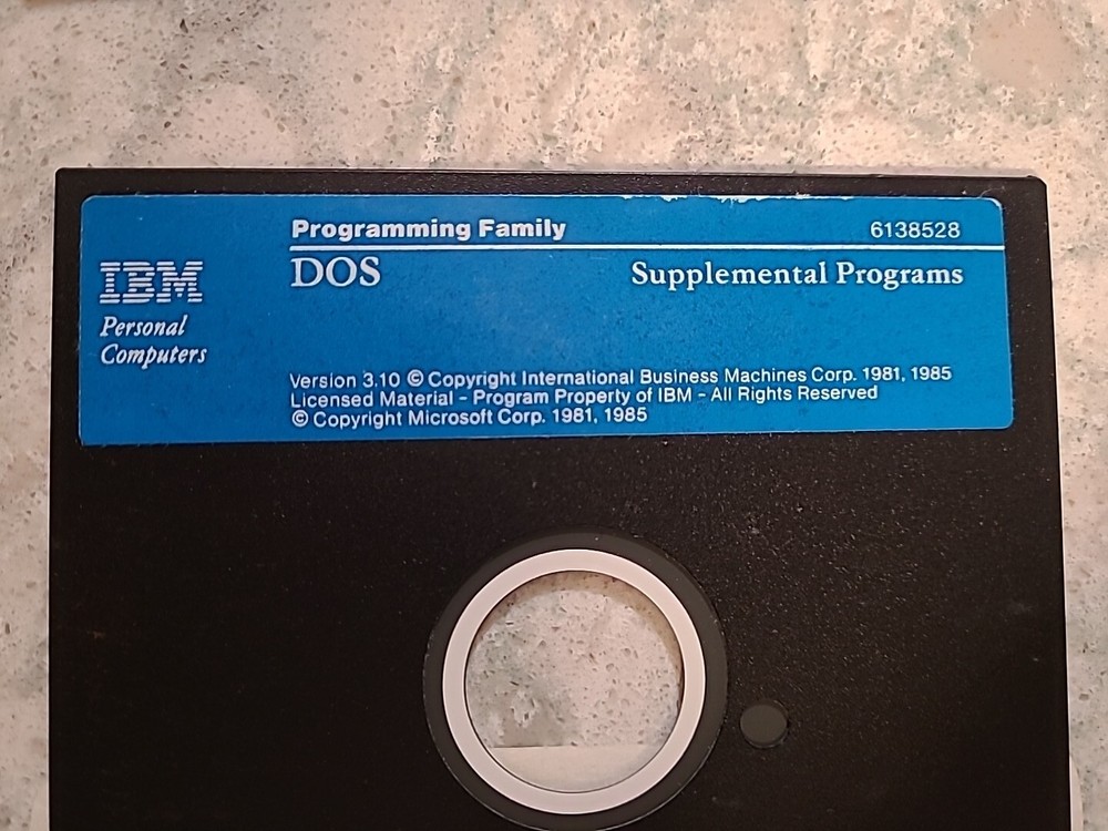 Untested IBM DOS Programming Family Floppy #6138524 & #6138528