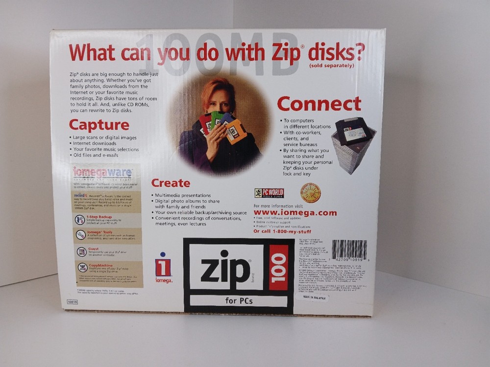 IOMEGA 100 Zip Drive Z100 PC Parallel SCSI Port Cable Power Adapter UNTESTED *