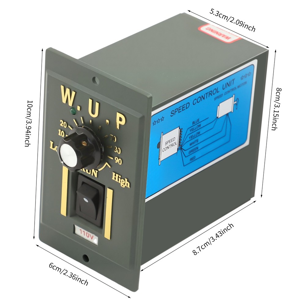 200W AC Gear Motor With Speed Controller Electric Variable Single-Phase 20K 110V
