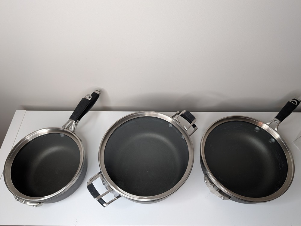 Calphalon Premier Space-Saving Hard-Anodized Nonstick Cookware Set, Black,