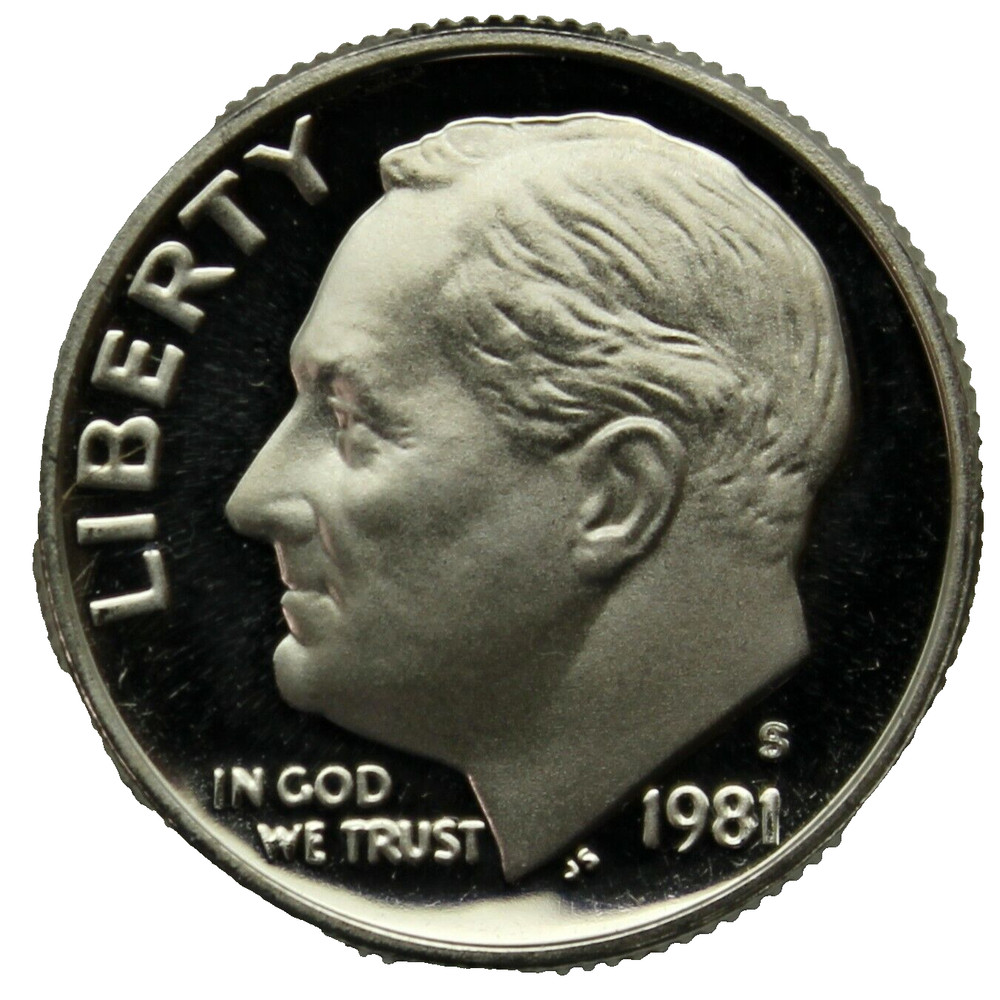 1981-S Type 1 Proof Roosevelt Dime