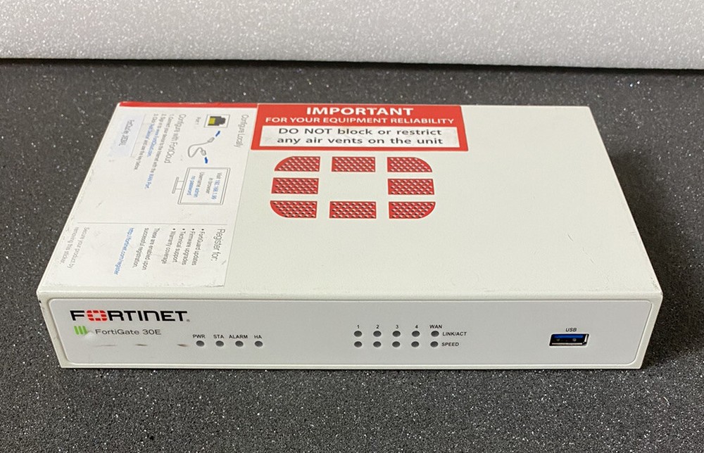 Fortinet FortiGate FG-30E, Network Security Firewall, No Charger.