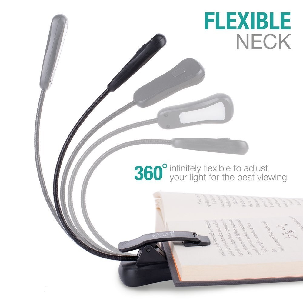Rechargeable Book Light 3 Color Modes Adjustable Brightness