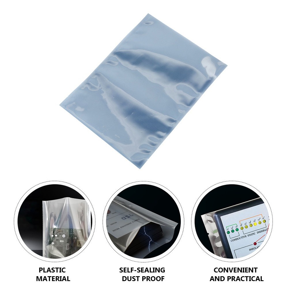 100pcs Translucent Chip Storage Bag Self-sealing Anti-static Mainboard Pouch