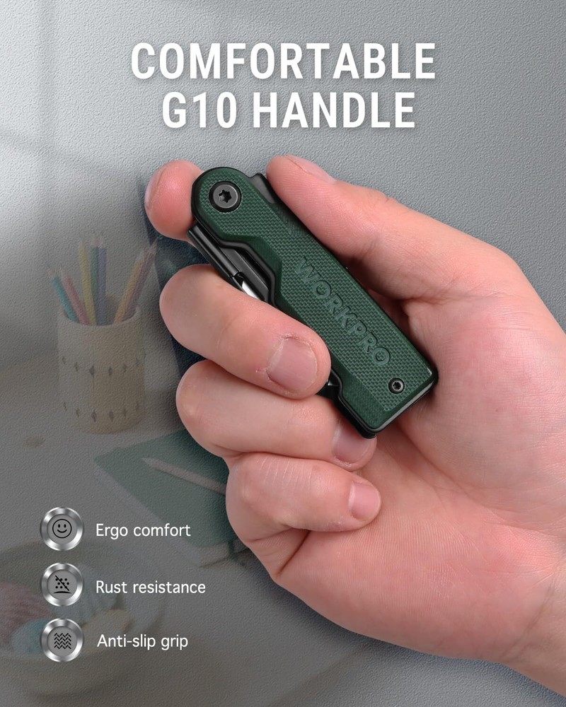 WORKPRO Folding Utility Knife 10 Extra Blade Razor Knife Quick Change Box Cutter